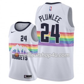 Maillot Basket Homme Denver Nuggets Mason Plumlee 24 2018-19 Nike City Edition Blanc Swingman